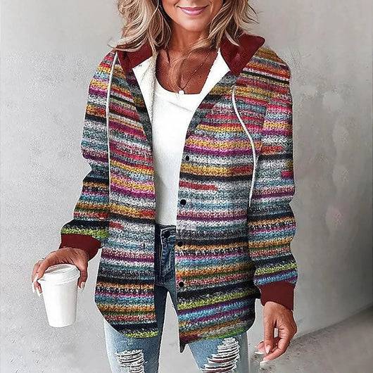 Annika | Casual dames winterjack met capuchon en ruitdessin