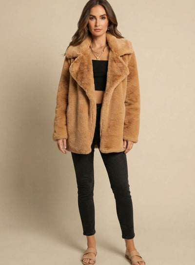 Emilia | Casual oversized korte dames teddymantel
