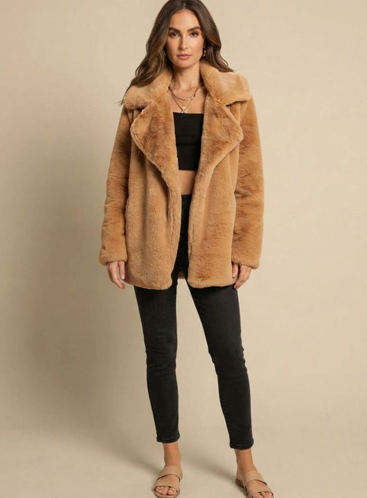 Emilia | Casual oversized korte dames teddymantel