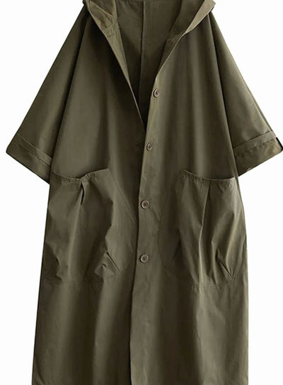 Clara | Lange waterafstotende oversized dames trenchcoat met capuchon
