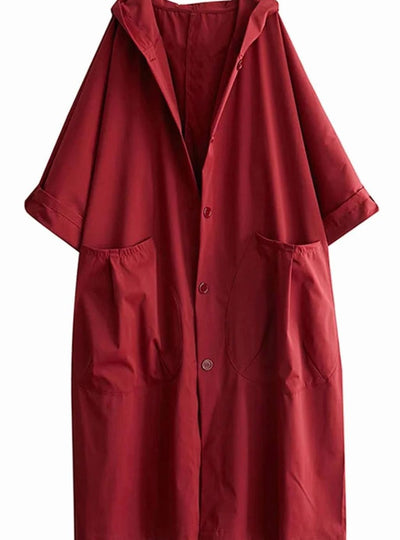 Clara | Lange waterafstotende oversized dames trenchcoat met capuchon