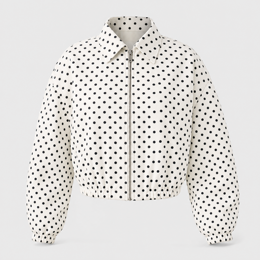 Margaux kort bomberjack met stippenmotief