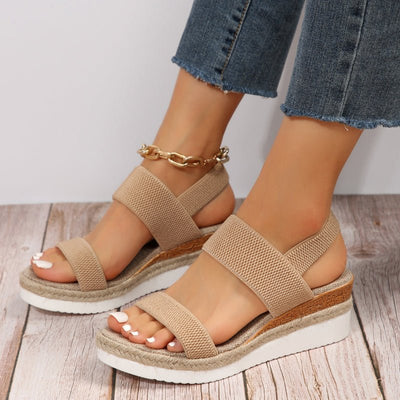 Emilia | Dames plateausandalen met gekruiste bandjes