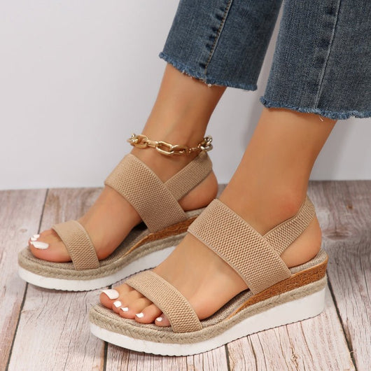 Emilia | Dames plateausandalen met gekruiste bandjes