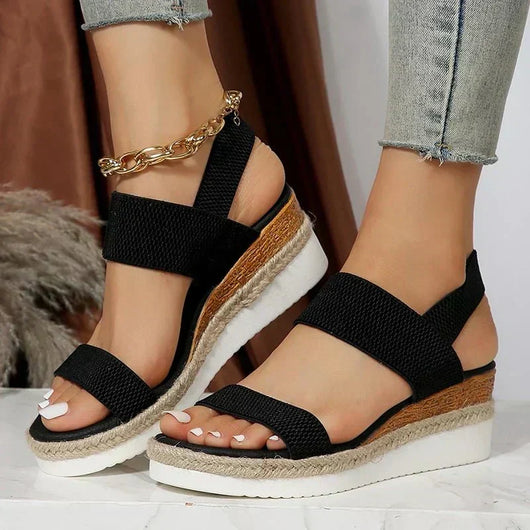 Emilia | Dames plateausandalen met gekruiste bandjes