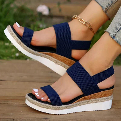 Emilia | Dames plateausandalen met gekruiste bandjes