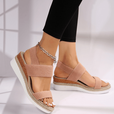Emilia | Dames plateausandalen met gekruiste bandjes