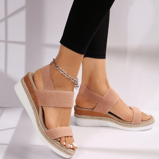 Emilia | Dames plateausandalen met gekruiste bandjes