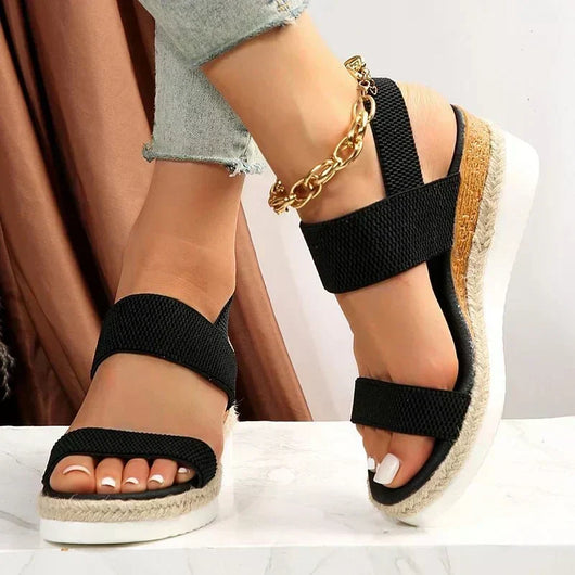 Emilia | Dames plateausandalen met gekruiste bandjes