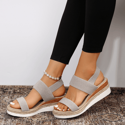 Emilia | Dames plateausandalen met gekruiste bandjes