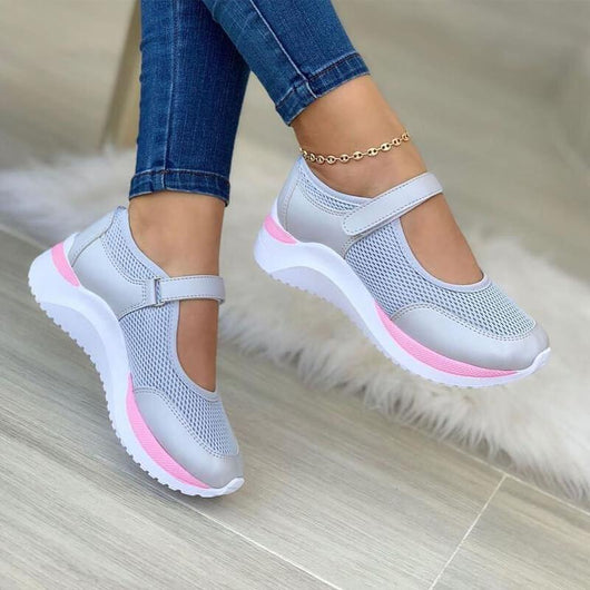 Leonie | Comfortabele dames mesh sneakers met klittenband