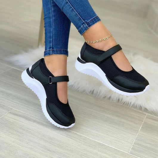 Leonie | Comfortabele dames mesh sneakers met klittenband