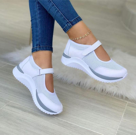 Leonie | Comfortabele dames mesh sneakers met klittenband