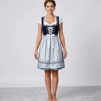 Elfriede | Dames Oktoberfest dirndl met rucheblouse en schort