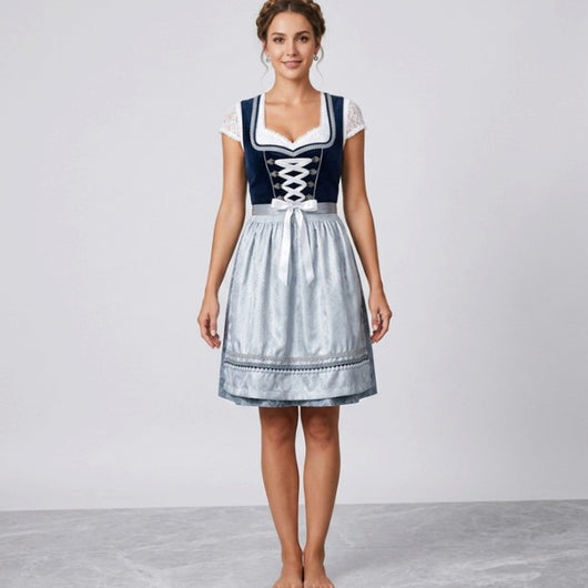 Elfriede | Dames Oktoberfest dirndl met rucheblouse en schort