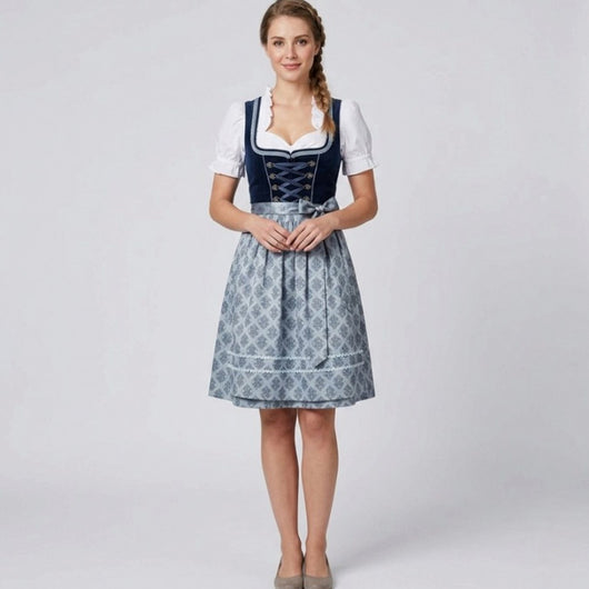 Elfriede | Dames Oktoberfest dirndl met rucheblouse en schort