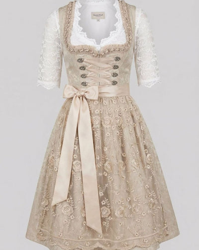 Leonie | Dames Oktoberfest dirndl met kanten blouse en bloemborduursel