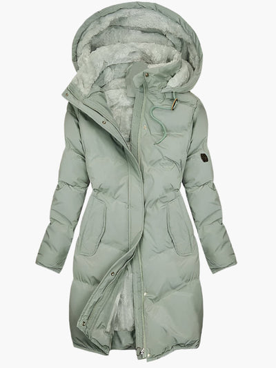 Emma | Lange dames winterjas met capuchon en imitatiebont