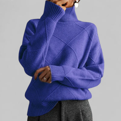 Barbara | Oversized dames wintertrui met dessin en col