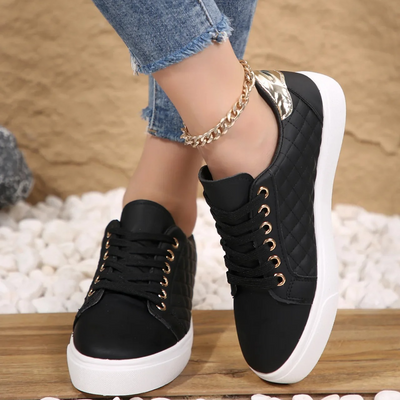 Marion | Casual dames sneakers met doorstikking en veters
