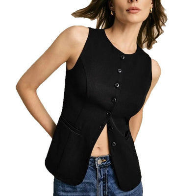 Nora | Mouwloos getailleerd elegant damesvest met knoopsluiting