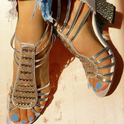 Isabella | Dames sandalen met bandjes, open neus en blokhak