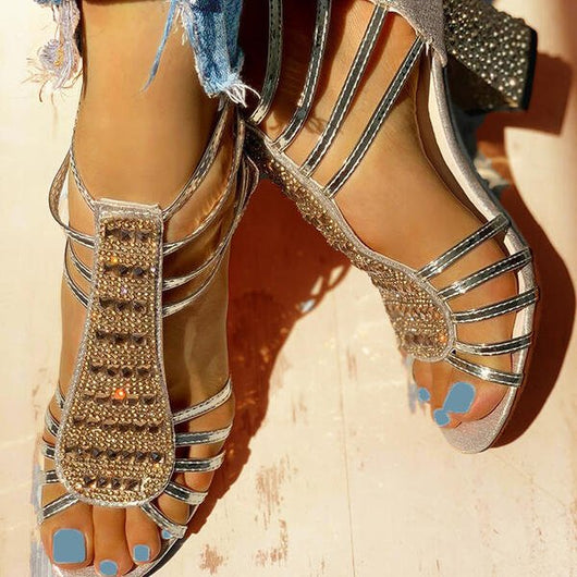 Isabella | Dames sandalen met bandjes, open neus en blokhak