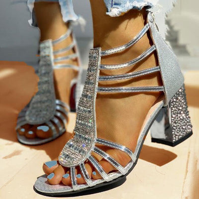 Isabella | Dames sandalen met bandjes, open neus en blokhak