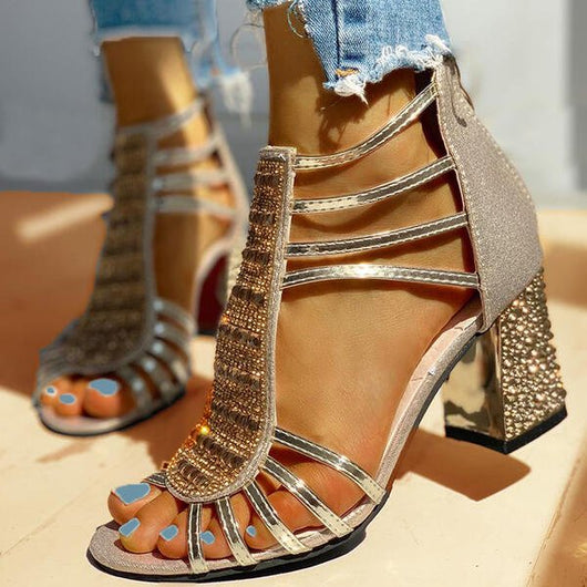 Isabella | Dames sandalen met bandjes, open neus en blokhak