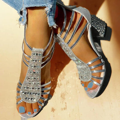 Isabella | Dames sandalen met bandjes, open neus en blokhak