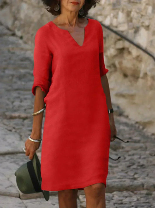Natalie | Elegante dames midi-jurk met inkeephals