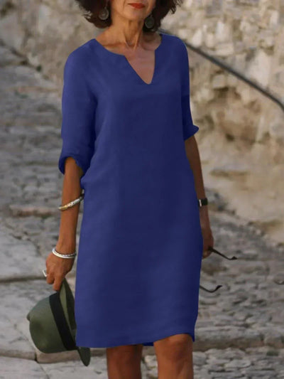 Natalie | Elegante dames midi-jurk met inkeephals