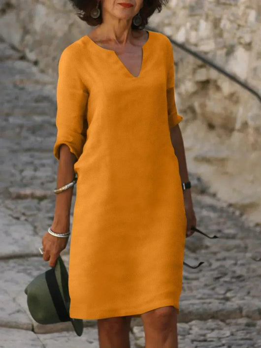 Natalie | Elegante dames midi-jurk met inkeephals