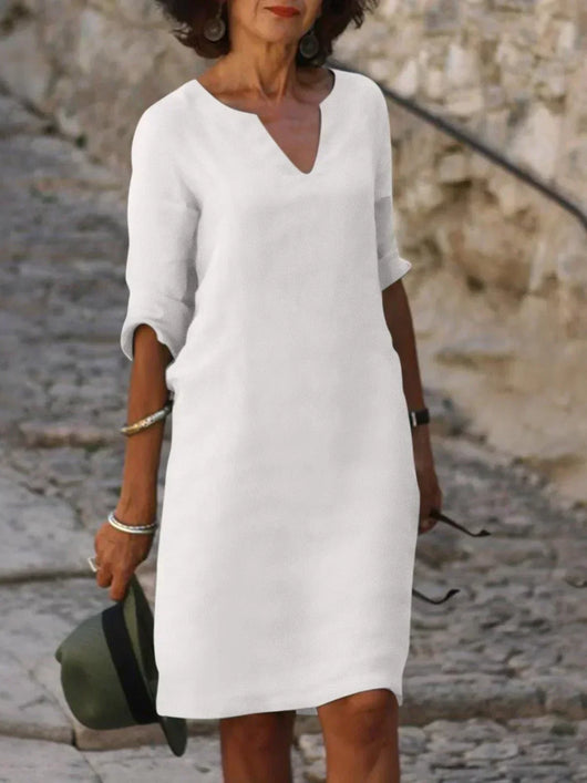 Natalie | Elegante dames midi-jurk met inkeephals