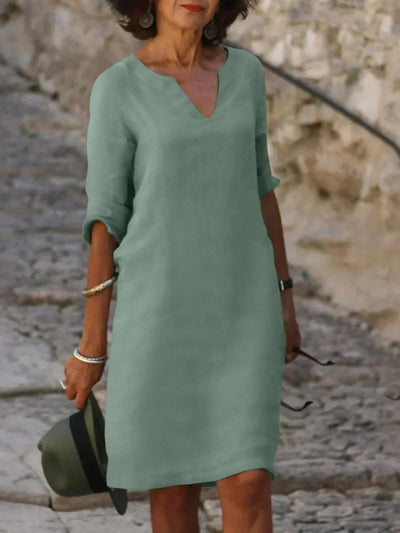 Natalie | Elegante dames midi-jurk met inkeephals