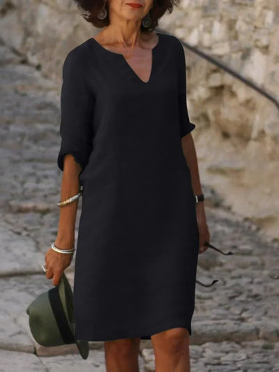 Natalie | Elegante dames midi-jurk met inkeephals