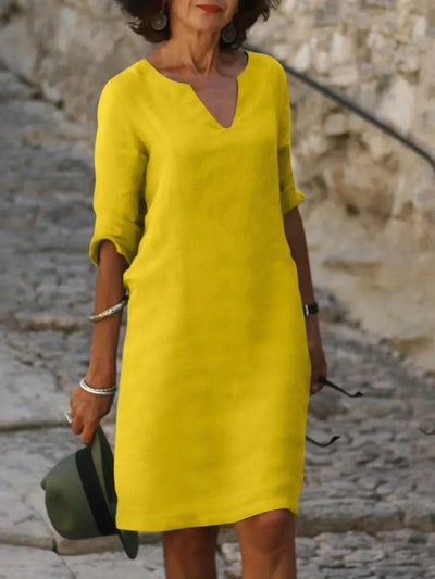 Natalie | Elegante dames midi-jurk met inkeephals