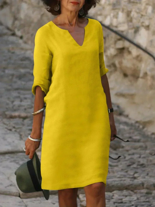 Natalie | Elegante dames midi-jurk met inkeephals