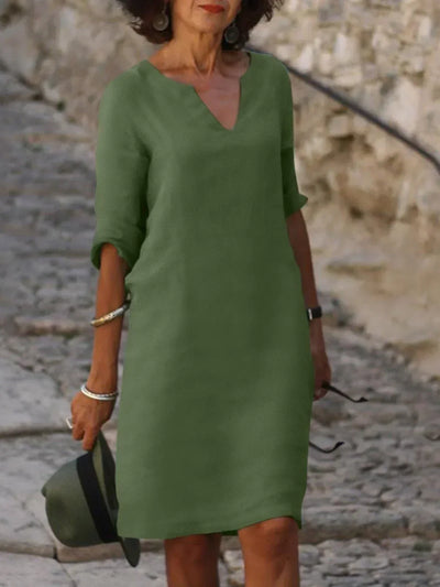 Natalie | Elegante dames midi-jurk met inkeephals