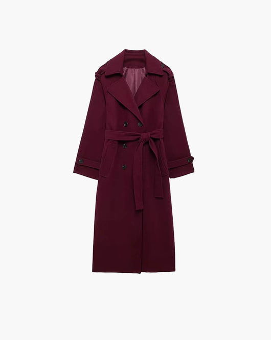 Sabine | Lange dames wintertrenchcoat van wol