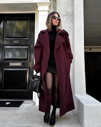 Sabine | Lange dames wintertrenchcoat van wol