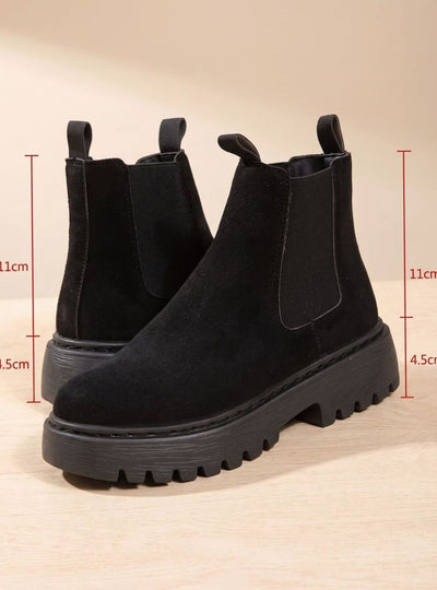 Greta | Dames chelsea boots met plateauzool in suèdelook