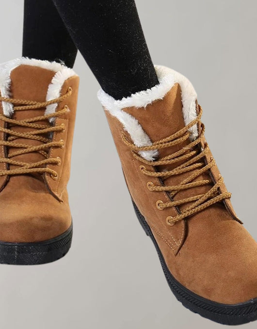 Luisa | Warm gevoerde dames winterveterlaarsjes in suèdelook