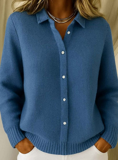 Frieda | Getailleerd heuplang dames vest met overhemdkraag