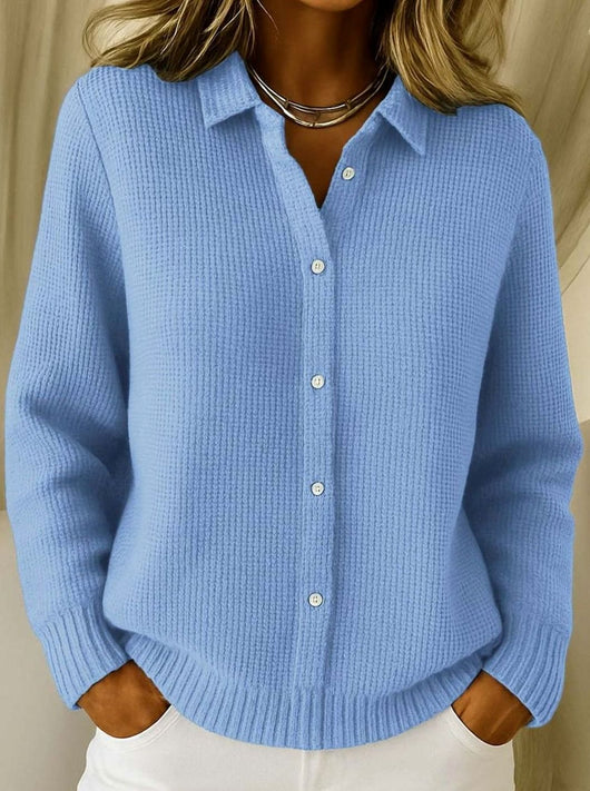 Frieda | Getailleerd heuplang dames vest met overhemdkraag