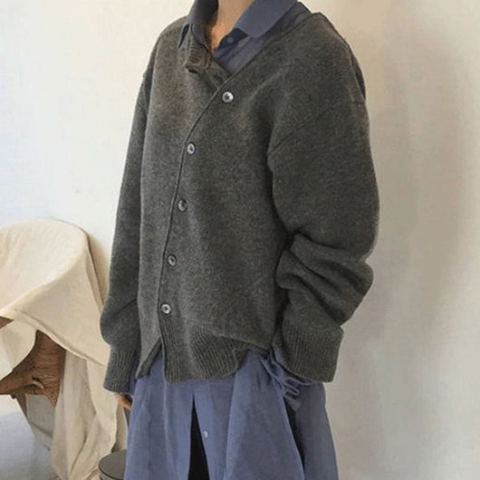 Nora | Oversized damesvest met asymmetrische knoopsluiting