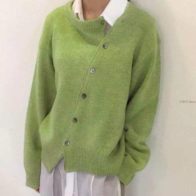 Nora | Oversized damesvest met asymmetrische knoopsluiting
