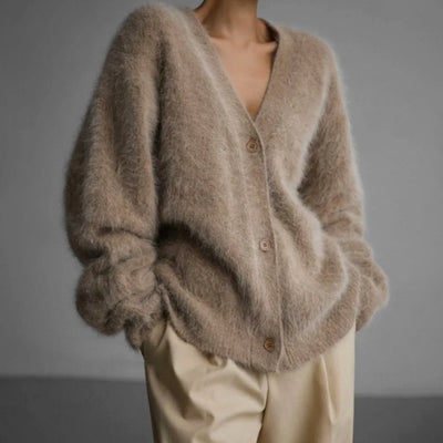 Mia | Oversized zacht dames vest met v-hals