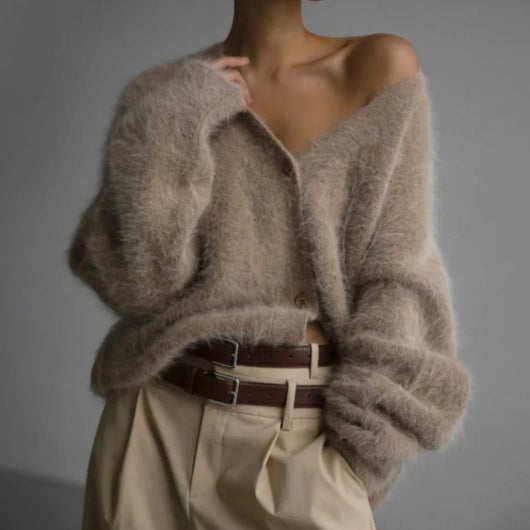 Mia | Oversized zacht dames vest met v-hals