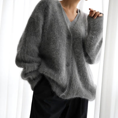Mia | Oversized zacht dames vest met v-hals